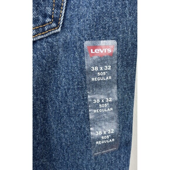 Levis 505 Regular Fit Jeans, Size 38x32 Blue Straight Leg NWT New - Picture 5 of 7